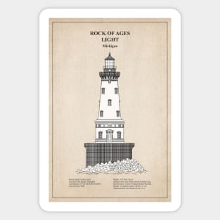 Rock of Ages Light Lighthouse - Michigan - SD Sticker